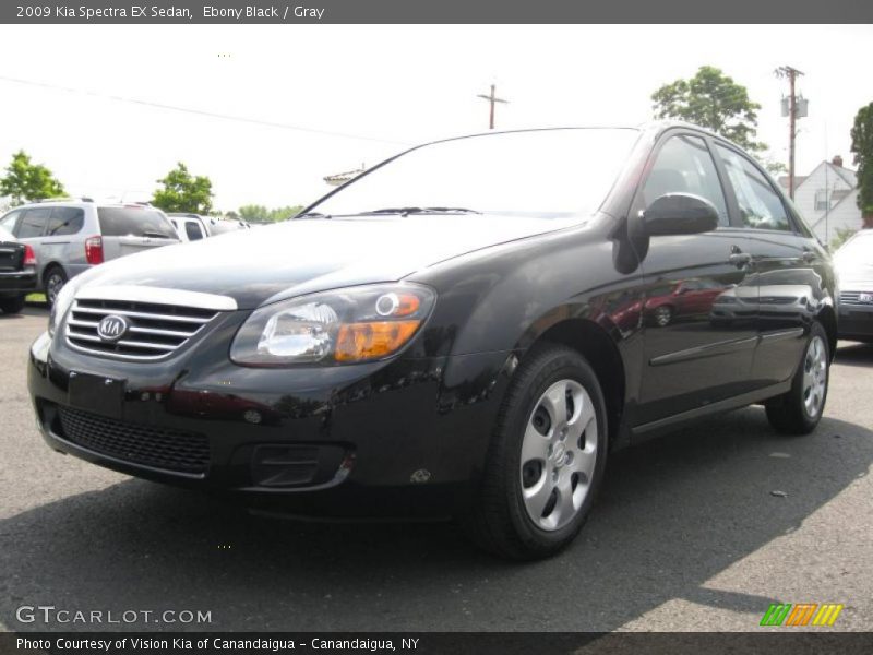 Ebony Black / Gray 2009 Kia Spectra EX Sedan