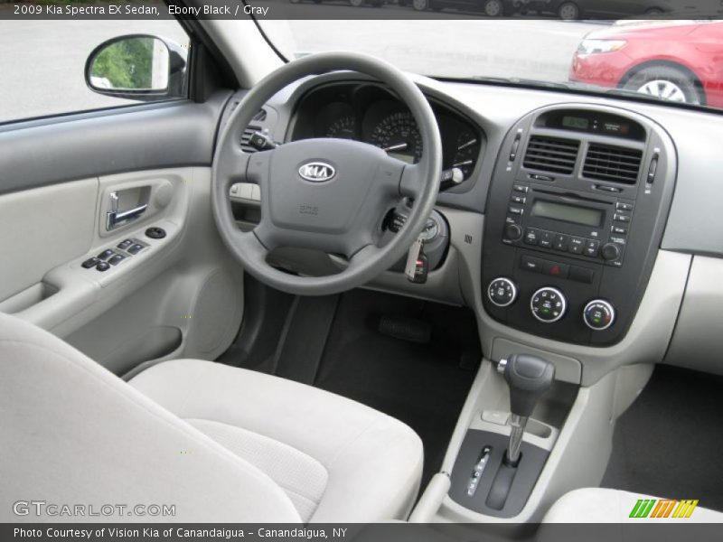 Ebony Black / Gray 2009 Kia Spectra EX Sedan