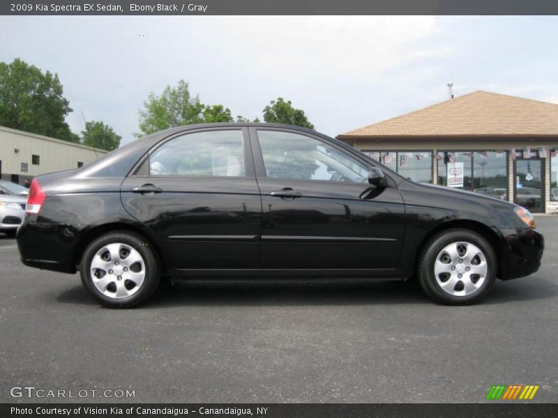 Ebony Black / Gray 2009 Kia Spectra EX Sedan
