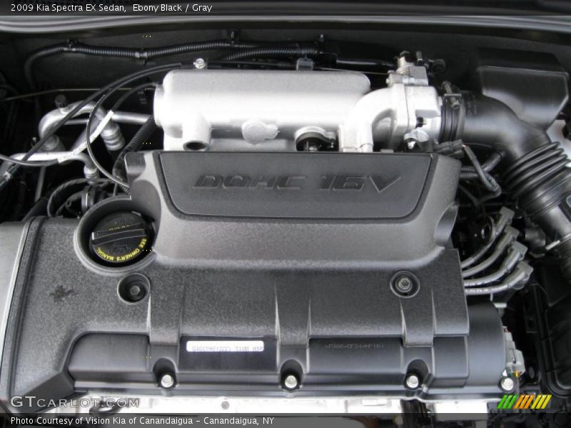 Ebony Black / Gray 2009 Kia Spectra EX Sedan