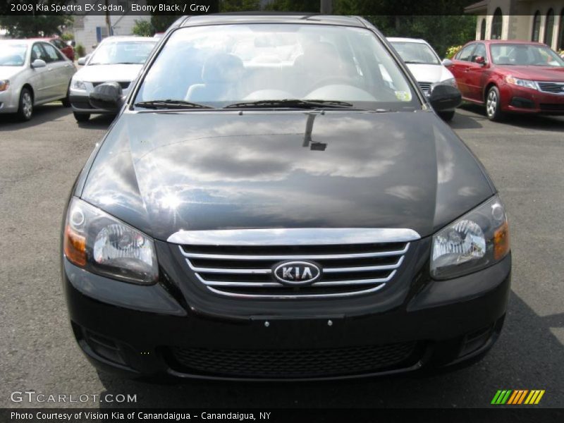 Ebony Black / Gray 2009 Kia Spectra EX Sedan