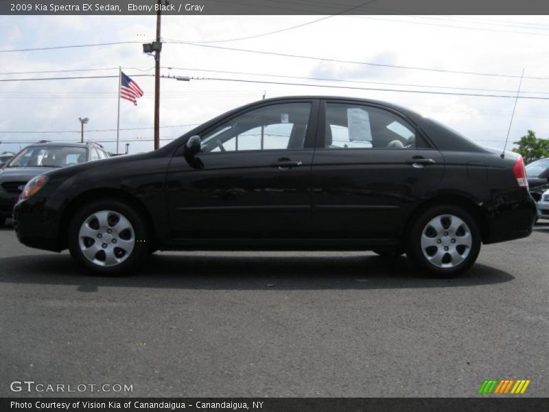 Ebony Black / Gray 2009 Kia Spectra EX Sedan