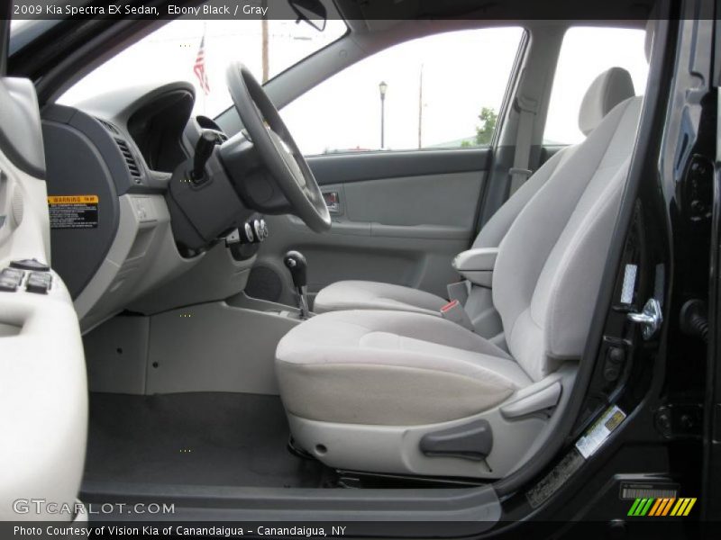 Ebony Black / Gray 2009 Kia Spectra EX Sedan