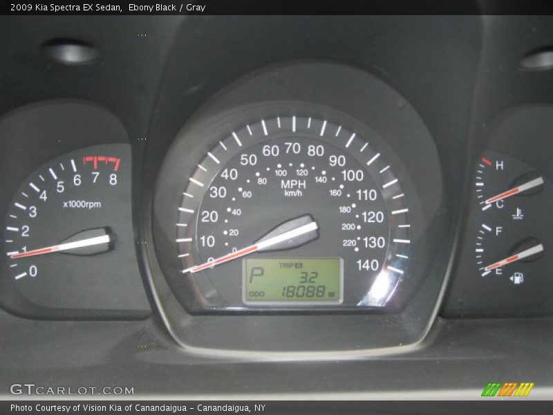 Ebony Black / Gray 2009 Kia Spectra EX Sedan