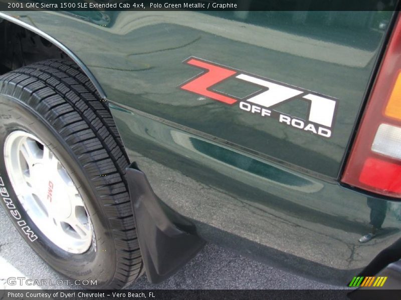 Polo Green Metallic / Graphite 2001 GMC Sierra 1500 SLE Extended Cab 4x4
