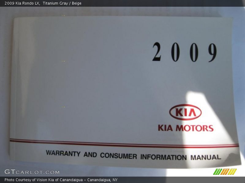 Titanium Gray / Beige 2009 Kia Rondo LX