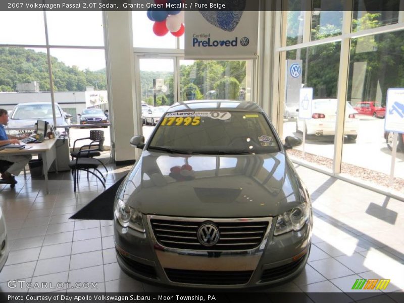 Granite Green Metallic / Pure Beige 2007 Volkswagen Passat 2.0T Sedan