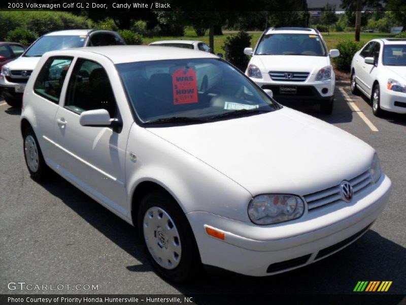 Candy White / Black 2003 Volkswagen Golf GL 2 Door