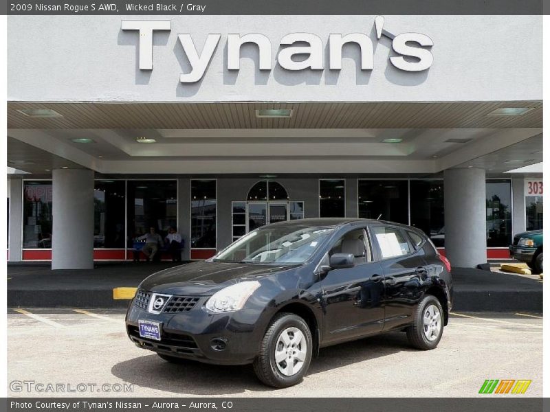 Wicked Black / Gray 2009 Nissan Rogue S AWD