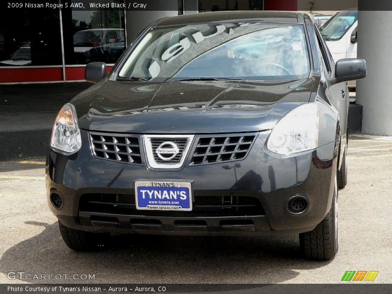 Wicked Black / Gray 2009 Nissan Rogue S AWD