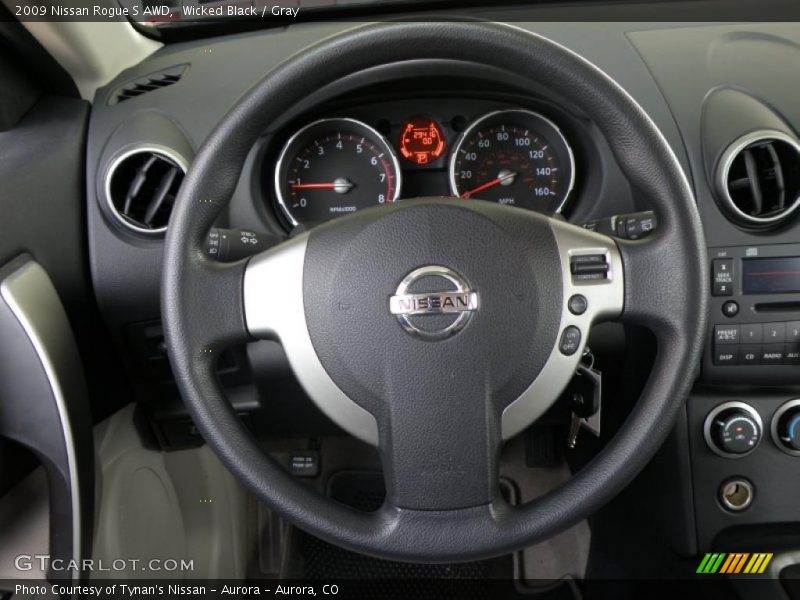 Wicked Black / Gray 2009 Nissan Rogue S AWD