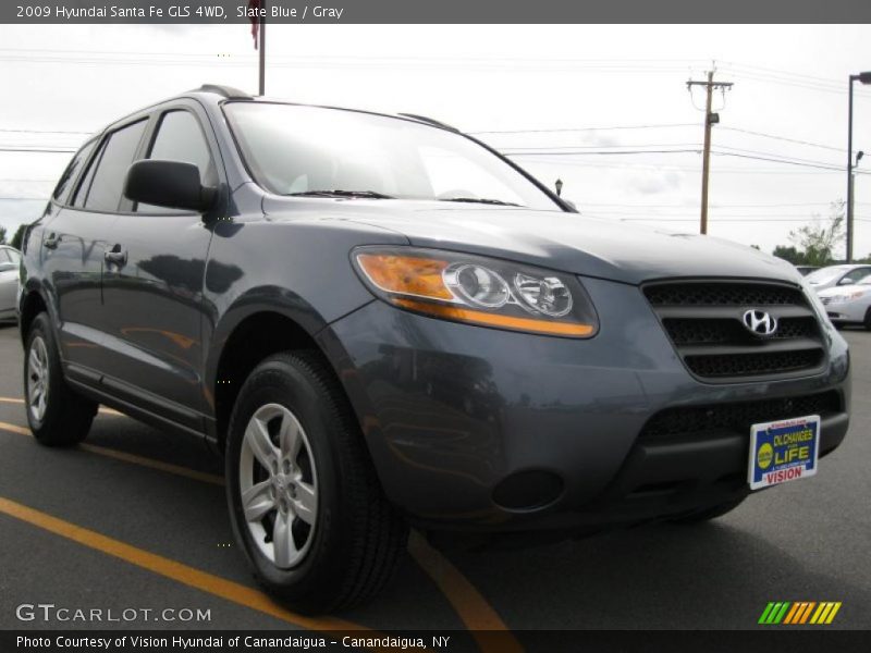 Slate Blue / Gray 2009 Hyundai Santa Fe GLS 4WD