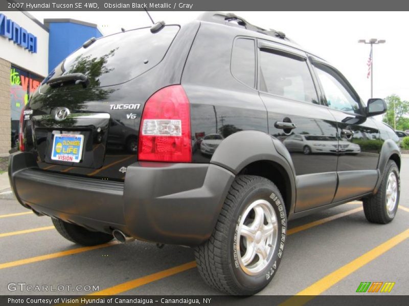 Obsidian Black Metallic / Gray 2007 Hyundai Tucson SE 4WD