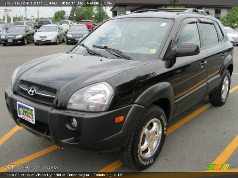 Obsidian Black Metallic / Gray 2007 Hyundai Tucson SE 4WD
