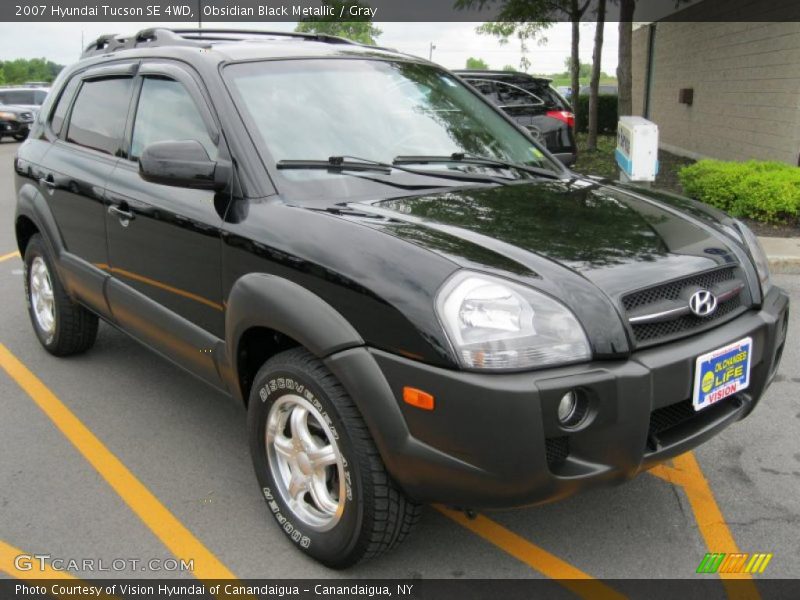 Obsidian Black Metallic / Gray 2007 Hyundai Tucson SE 4WD