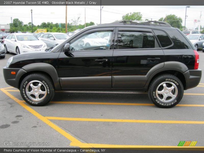 Obsidian Black Metallic / Gray 2007 Hyundai Tucson SE 4WD