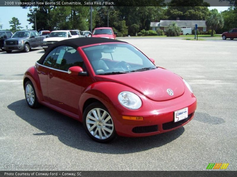 Salsa Red / Black 2008 Volkswagen New Beetle SE Convertible