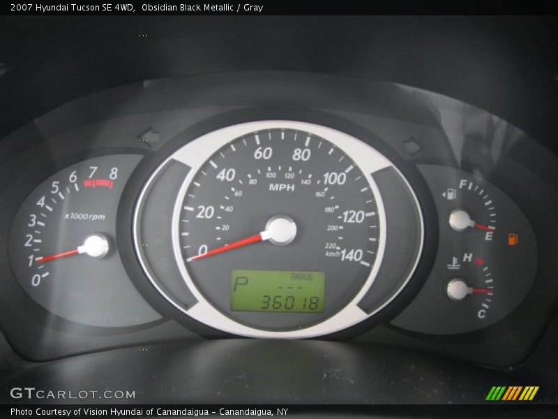 Obsidian Black Metallic / Gray 2007 Hyundai Tucson SE 4WD