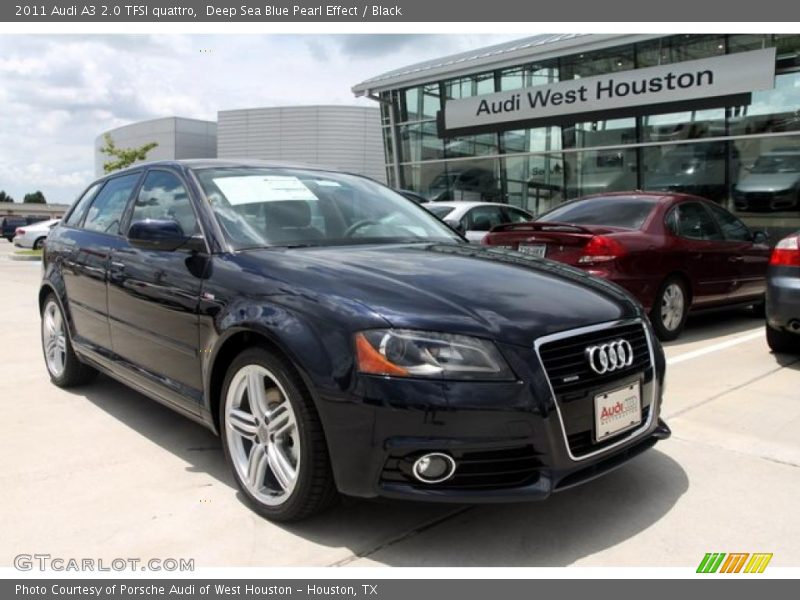 Deep Sea Blue Pearl Effect / Black 2011 Audi A3 2.0 TFSI quattro