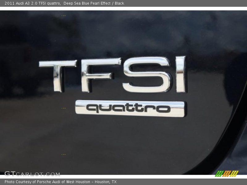Deep Sea Blue Pearl Effect / Black 2011 Audi A3 2.0 TFSI quattro