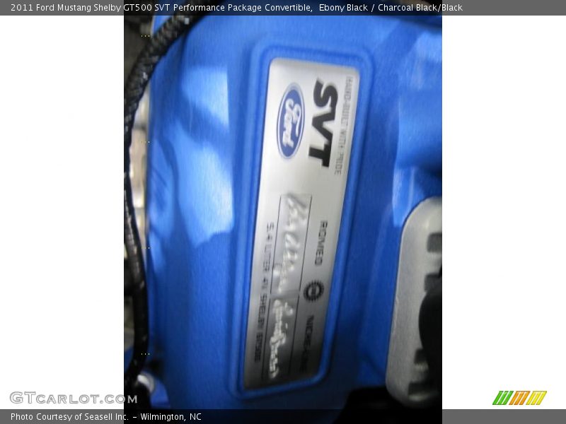 Ebony Black / Charcoal Black/Black 2011 Ford Mustang Shelby GT500 SVT Performance Package Convertible