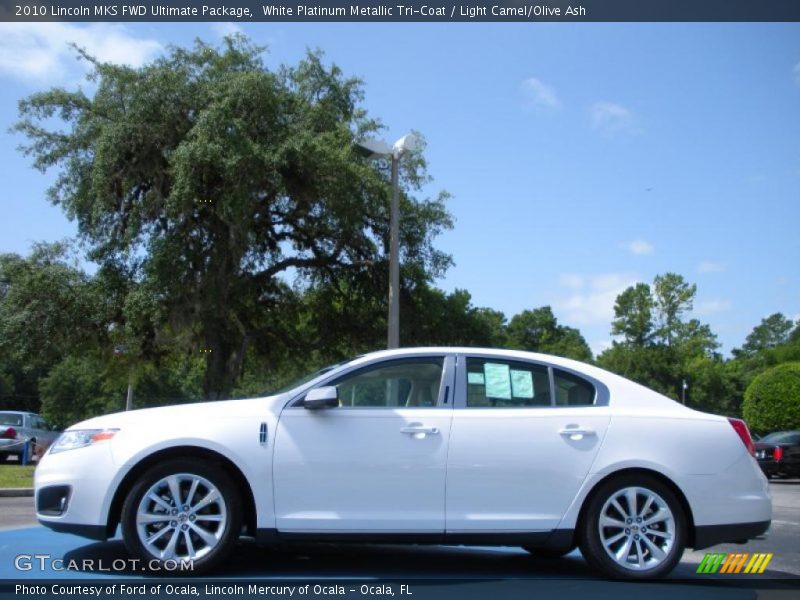 White Platinum Metallic Tri-Coat / Light Camel/Olive Ash 2010 Lincoln MKS FWD Ultimate Package