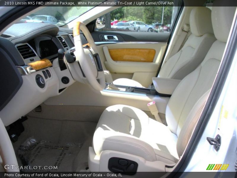 White Platinum Metallic Tri-Coat / Light Camel/Olive Ash 2010 Lincoln MKS FWD Ultimate Package