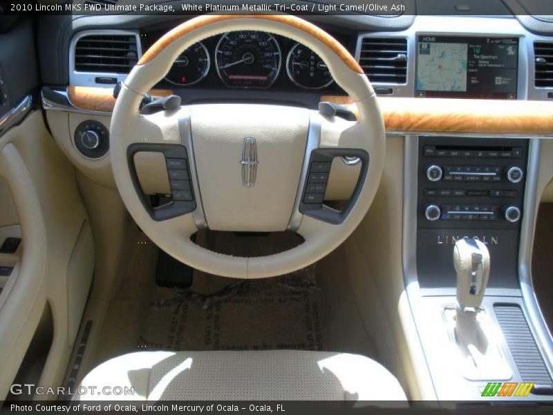 White Platinum Metallic Tri-Coat / Light Camel/Olive Ash 2010 Lincoln MKS FWD Ultimate Package