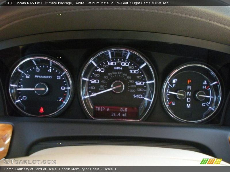 White Platinum Metallic Tri-Coat / Light Camel/Olive Ash 2010 Lincoln MKS FWD Ultimate Package