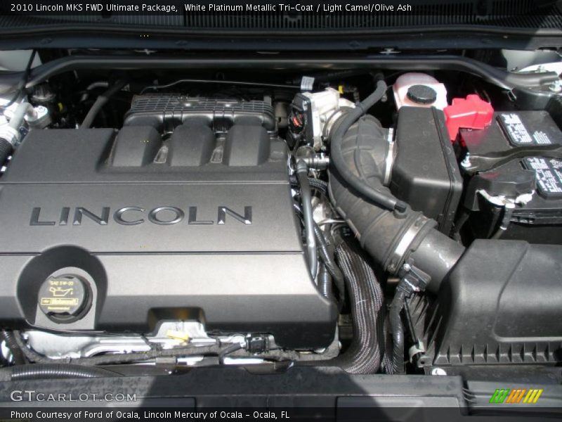 White Platinum Metallic Tri-Coat / Light Camel/Olive Ash 2010 Lincoln MKS FWD Ultimate Package