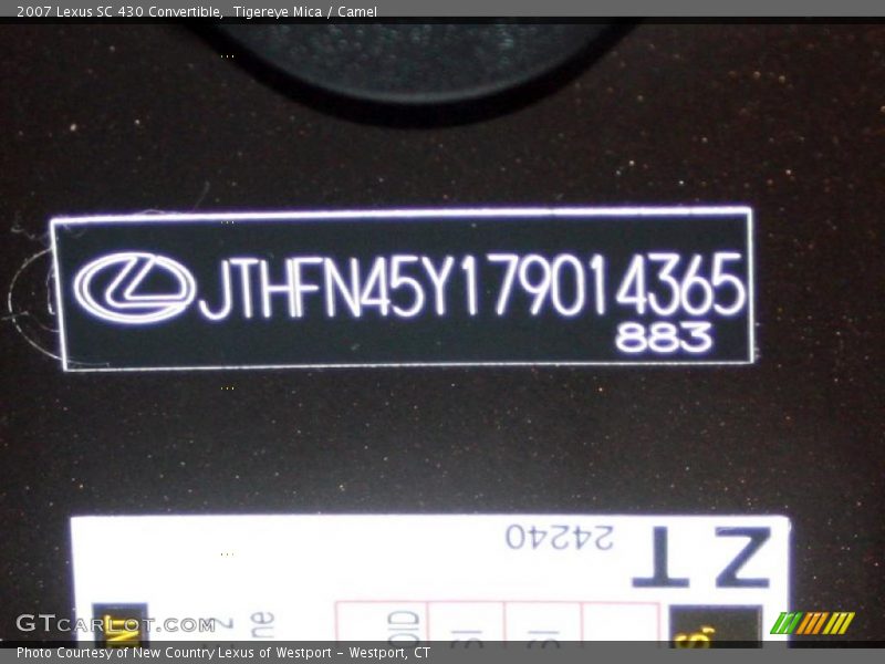Tigereye Mica / Camel 2007 Lexus SC 430 Convertible