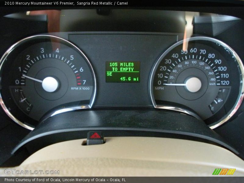 Sangria Red Metallic / Camel 2010 Mercury Mountaineer V6 Premier