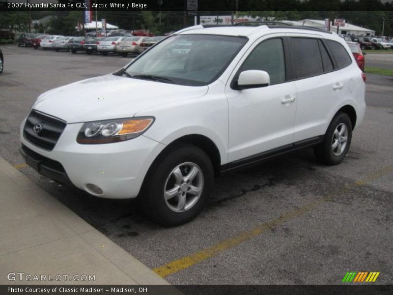 Arctic White / Beige 2007 Hyundai Santa Fe GLS