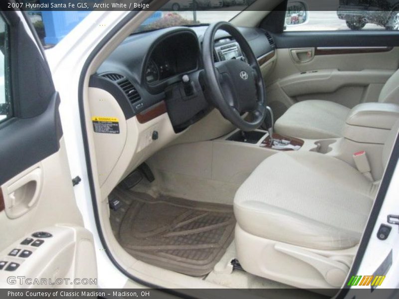 Arctic White / Beige 2007 Hyundai Santa Fe GLS