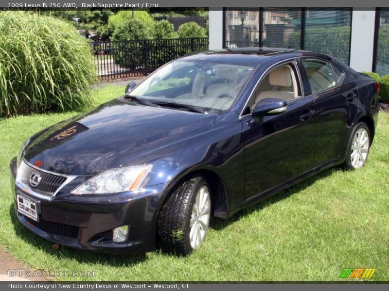 Black Sapphire Pearl / Ecru 2009 Lexus IS 250 AWD