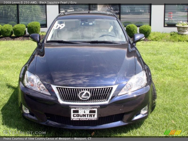 Black Sapphire Pearl / Ecru 2009 Lexus IS 250 AWD