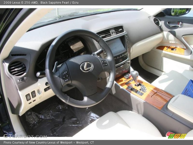 Black Sapphire Pearl / Ecru 2009 Lexus IS 250 AWD