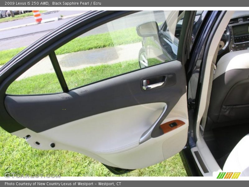 Black Sapphire Pearl / Ecru 2009 Lexus IS 250 AWD