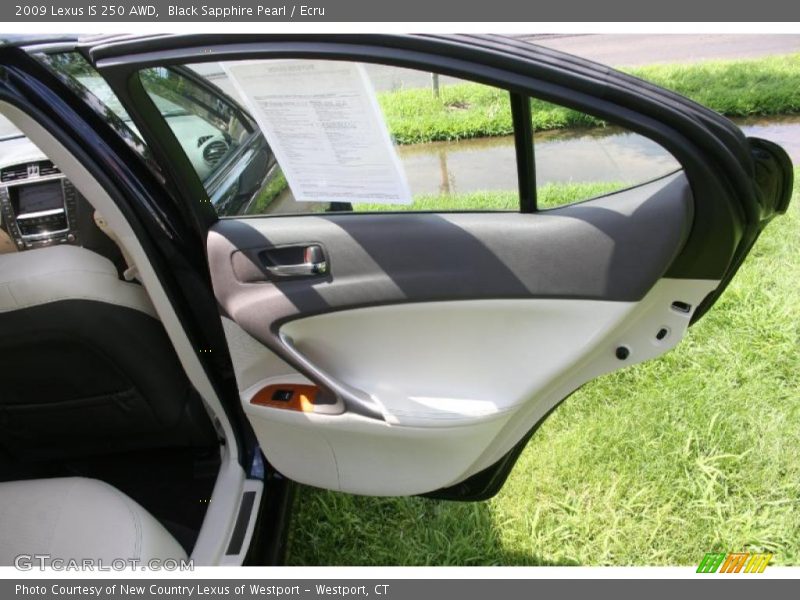 Black Sapphire Pearl / Ecru 2009 Lexus IS 250 AWD