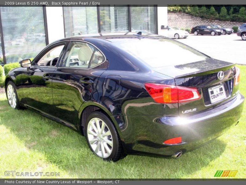 Black Sapphire Pearl / Ecru 2009 Lexus IS 250 AWD
