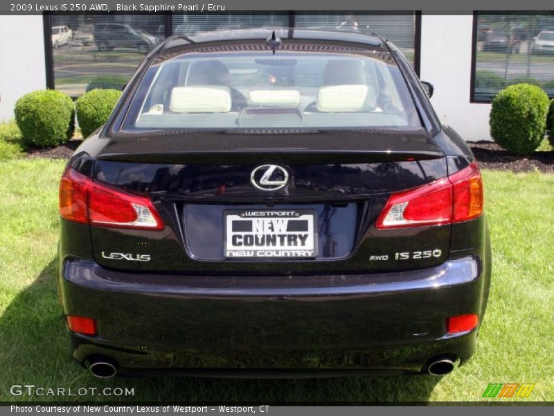 Black Sapphire Pearl / Ecru 2009 Lexus IS 250 AWD