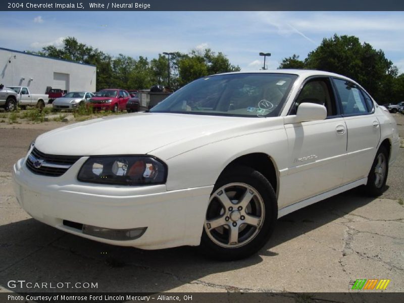 White / Neutral Beige 2004 Chevrolet Impala LS