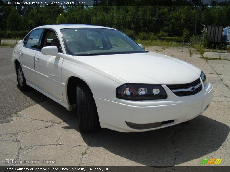 White / Neutral Beige 2004 Chevrolet Impala LS