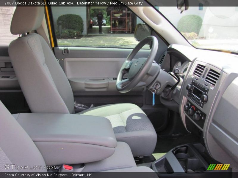Detonator Yellow / Medium Slate Gray 2007 Dodge Dakota SLT Quad Cab 4x4