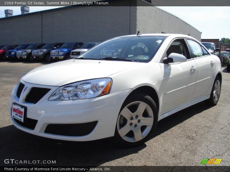 Summit White / Ebony/Light Titanium 2009 Pontiac G6 Sedan