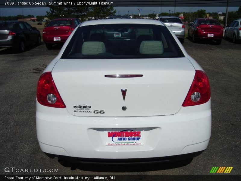 Summit White / Ebony/Light Titanium 2009 Pontiac G6 Sedan