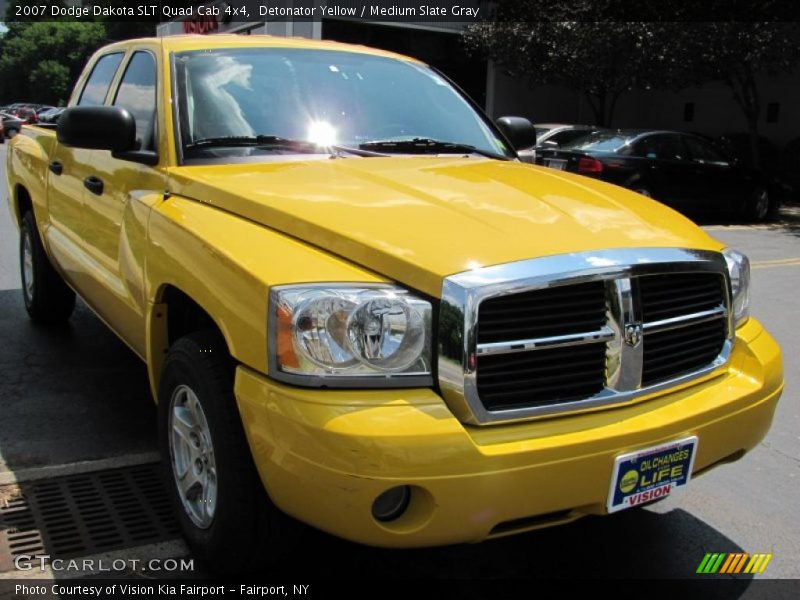 Detonator Yellow / Medium Slate Gray 2007 Dodge Dakota SLT Quad Cab 4x4