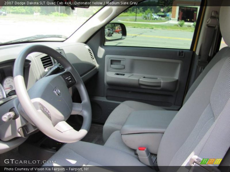 Detonator Yellow / Medium Slate Gray 2007 Dodge Dakota SLT Quad Cab 4x4
