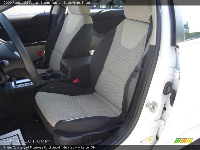 Summit White / Ebony/Light Titanium 2009 Pontiac G6 Sedan
