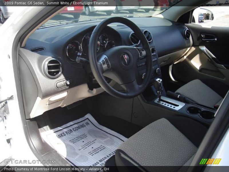 Summit White / Ebony/Light Titanium 2009 Pontiac G6 Sedan